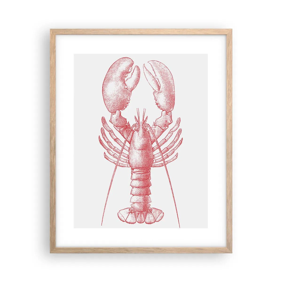 Poster in einem Rahmen aus heller Eiche - Hummer, der Homers würdig ist - 40x50 cm
