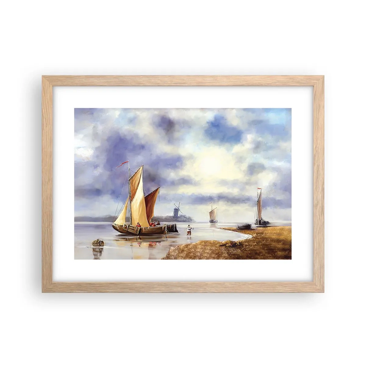 Poster in einem Rahmen aus heller Eiche - Die Rückkehr der Seeleute - 40x30 cm
