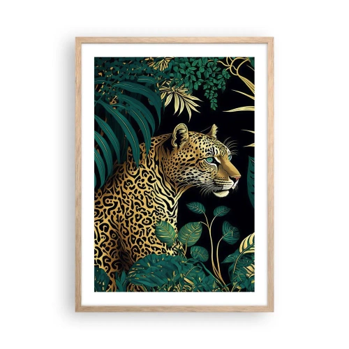 Poster in einem Rahmen aus heller Eiche - Gastgeber im Dschungel - 50x70 cm
