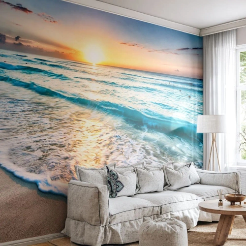 Selbstklebende Fototapete Deluxe Sticker - Ein Blick lohnt sich - Landschaft, Strand, Sonnenuntergang - 200x140 cm