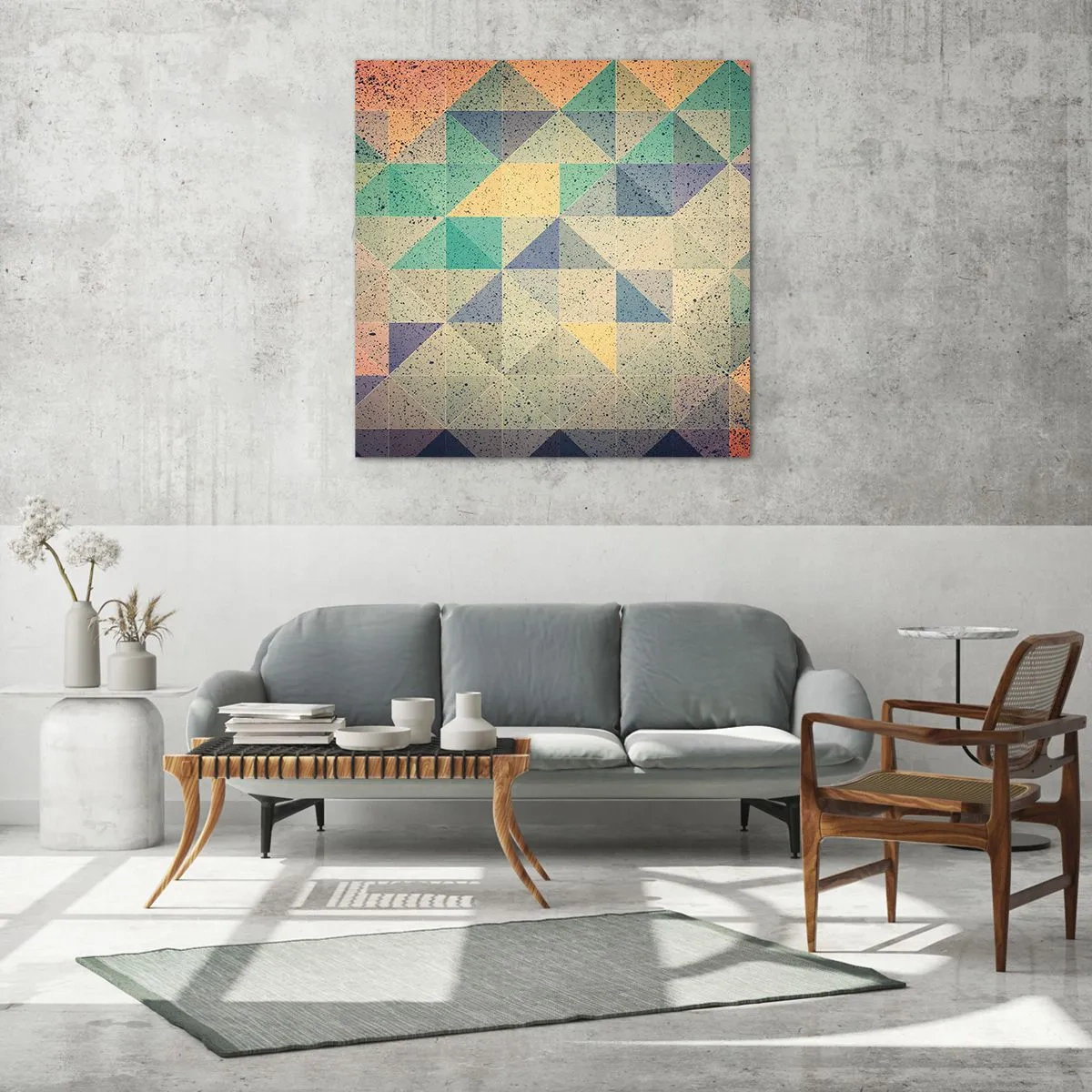 Glasbild - Bild auf glas - Republik der Dreiecke - 40x40 cm