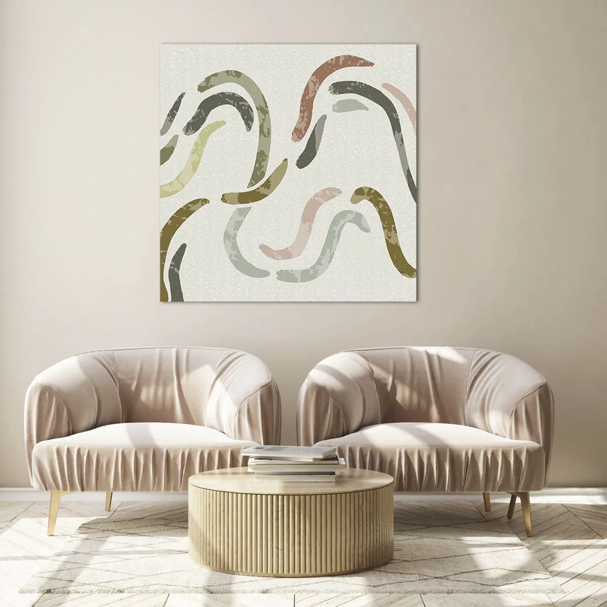 Glasbild - Bild auf glas - Fröhlicher Tanz der Abstraktion - 70x70 cm