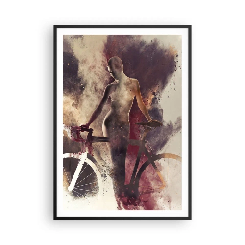 Poster in einem schwarzem Rahmen - Eine Fahrradseele in Marmorformen - 70x100 cm