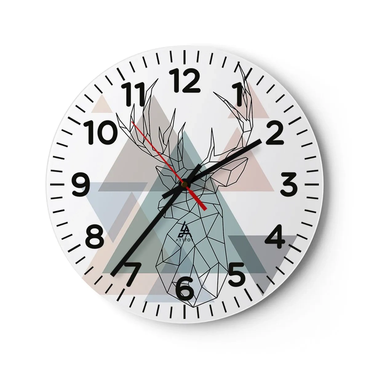 Wanduhr - Glasuhr - In einem geometrischen Wald - 30x30 cm