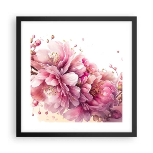 Poster in einem schwarzem Rahmen - Kirschblütenblüte - 40x40 cm