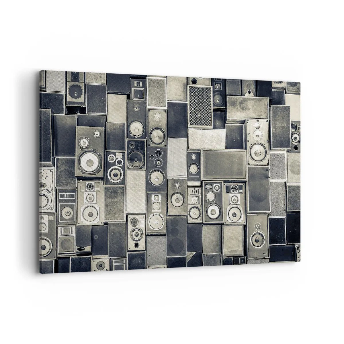 Bild auf Leinwand - Leinwandbild - Lautsprecherkollektion im Retro-Stil - 120x80cm - Und es ist alles in Ordnung - Moderne Wanddekoration für Wohnzimmer und Schlafzimmer ARTTOR
