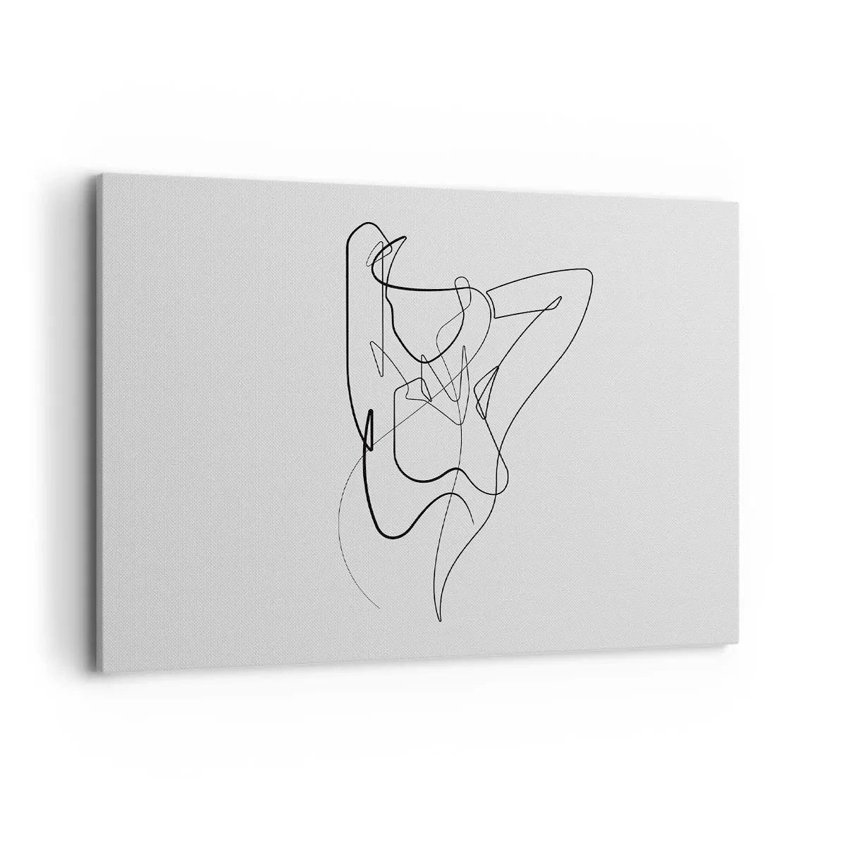 Bild auf Leinwand - Leinwandbild - Minimalistischer Umriss einer weiblichen Silhouette - 100x70cm - So, wie du wirklich bist ... - Moderne Wanddekoration für Wohnzimmer und Schlafzimmer ARTTOR
