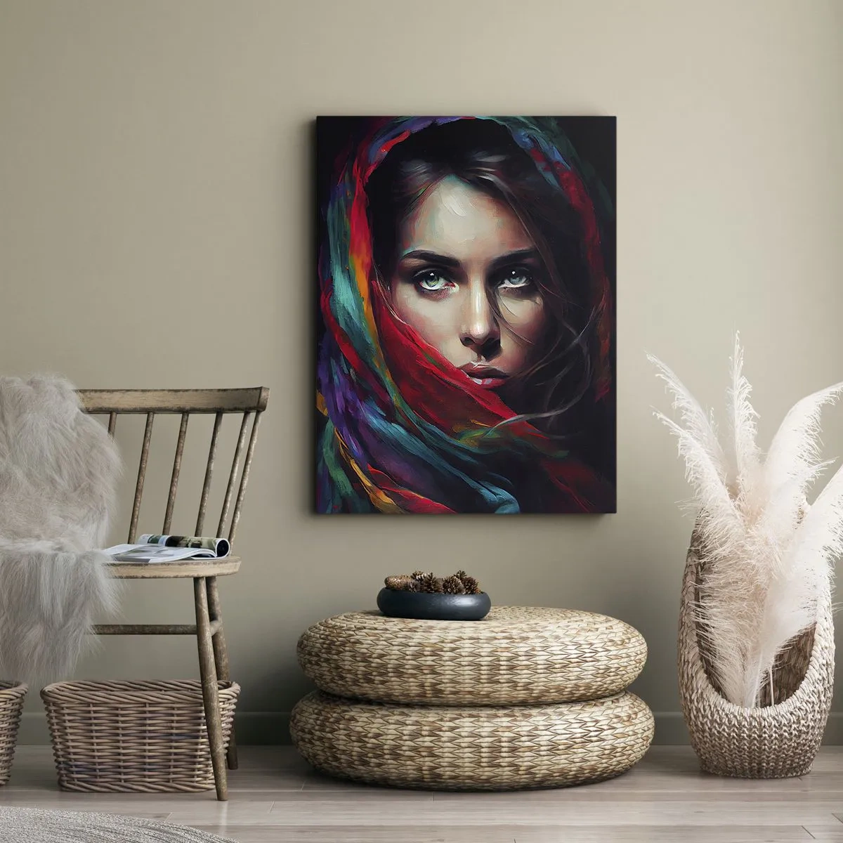 Bild auf Leinwand - Leinwandbild - Grünäugiges Geheimnis - 45x80 cm