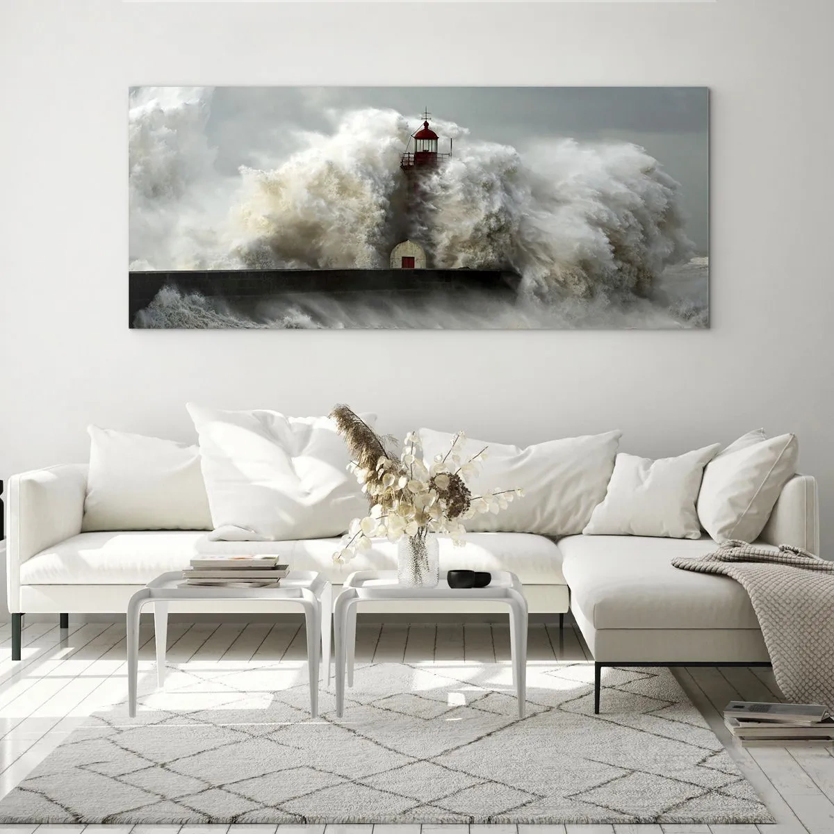 Glasbild - Bild auf glas - Die Wut des Ozeans - 90x30 cm