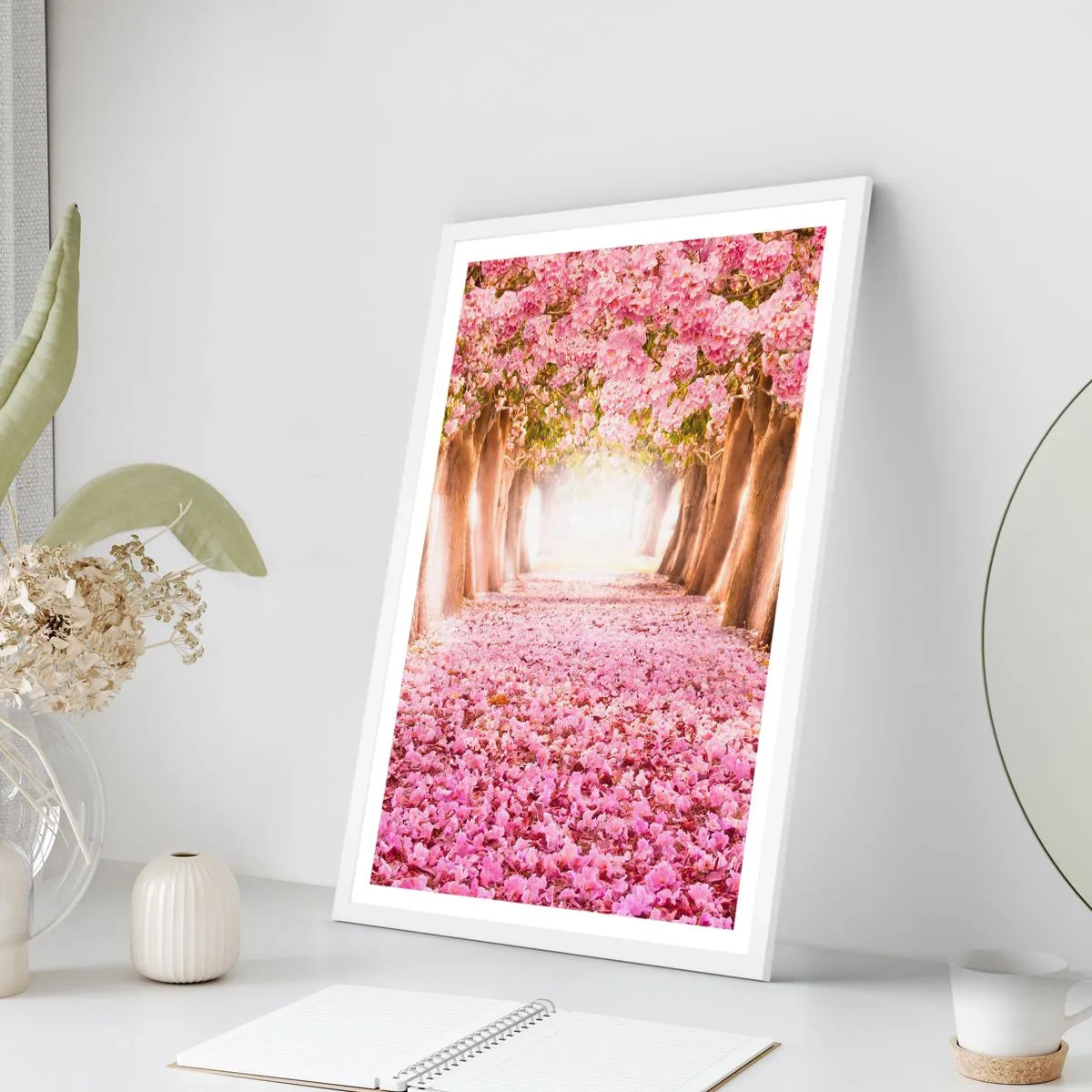 Poster in einem weißen Rahmen - Der Weg ins Paradies - 50x70 cm