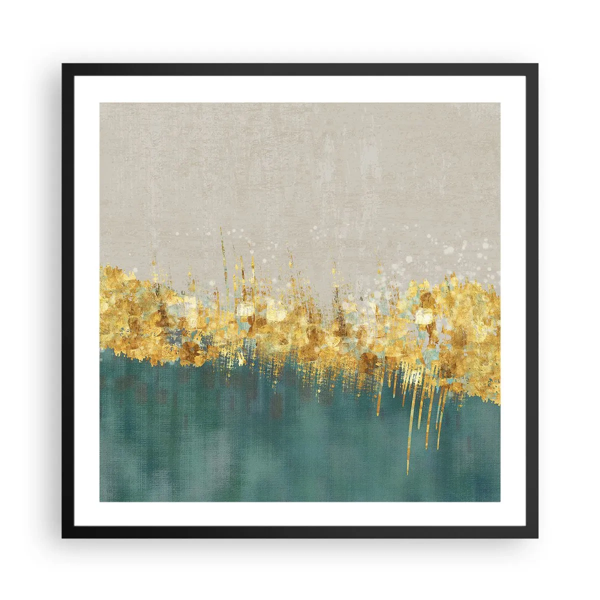 Poster in einem schwarzem Rahmen - Goldener Rand - 60x60 cm