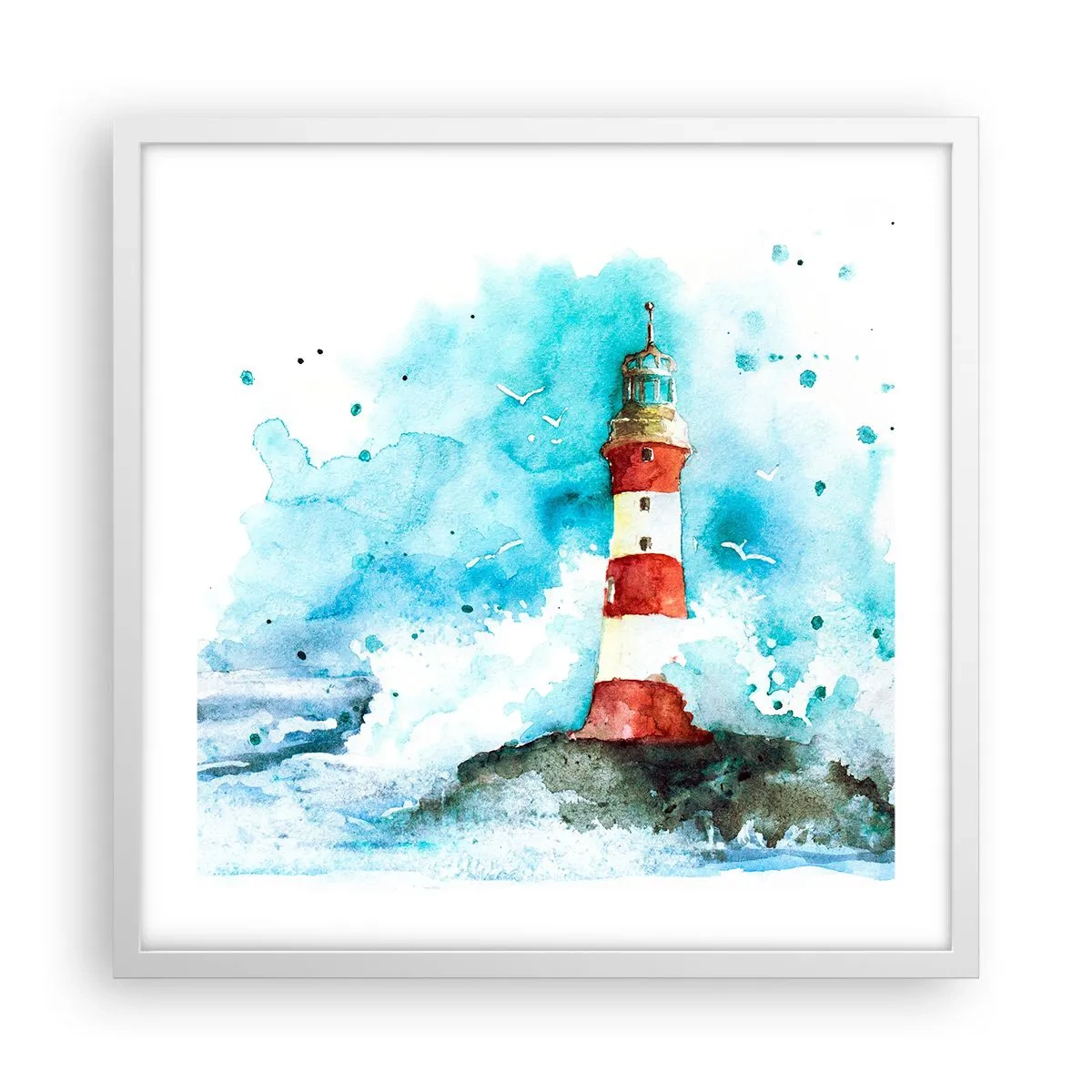 Poster in einem weißen Rahmen - Einheit der Elemente - 50x50 cm