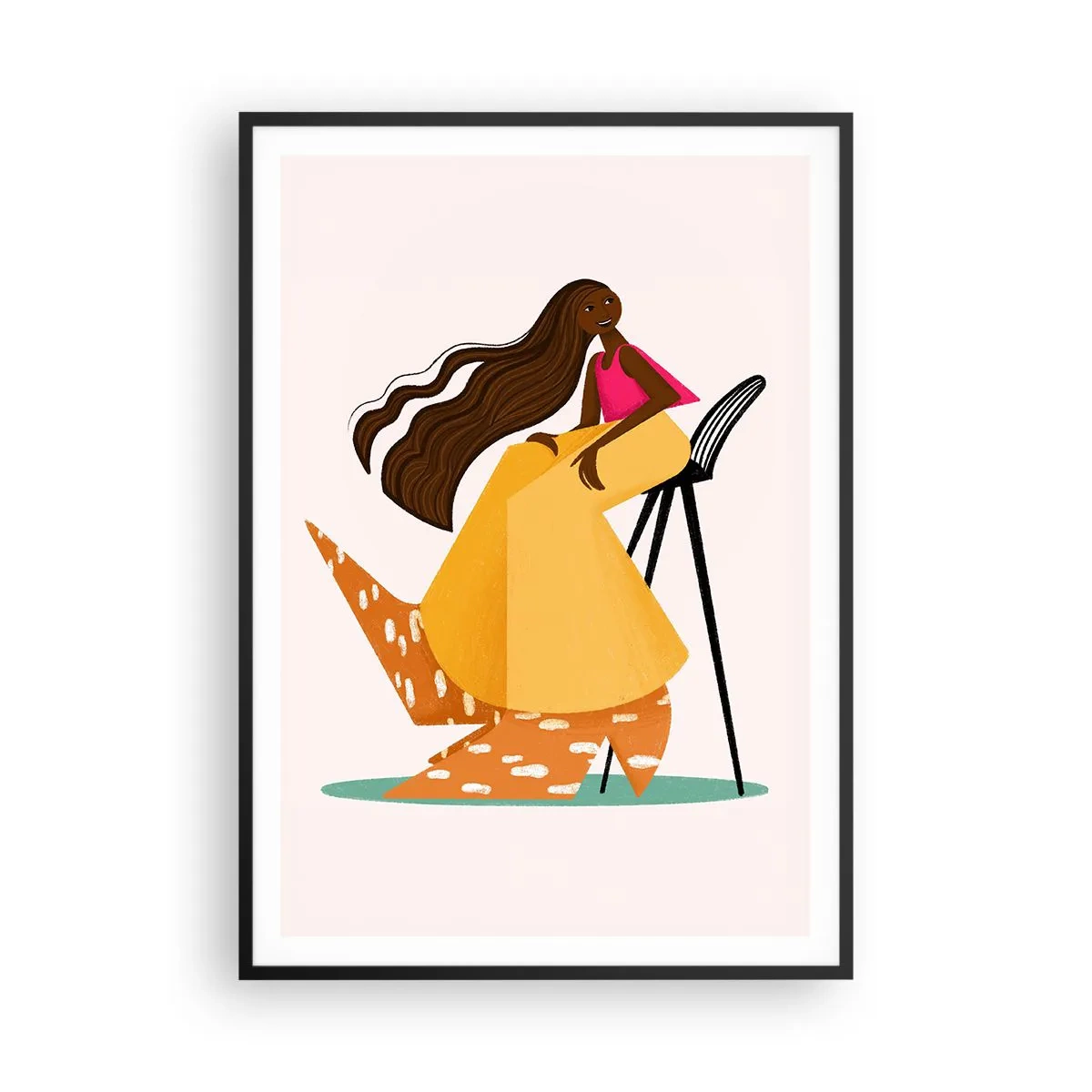 Poster in einem schwarzem Rahmen - Mode macht auch Spaß - 70x100 cm