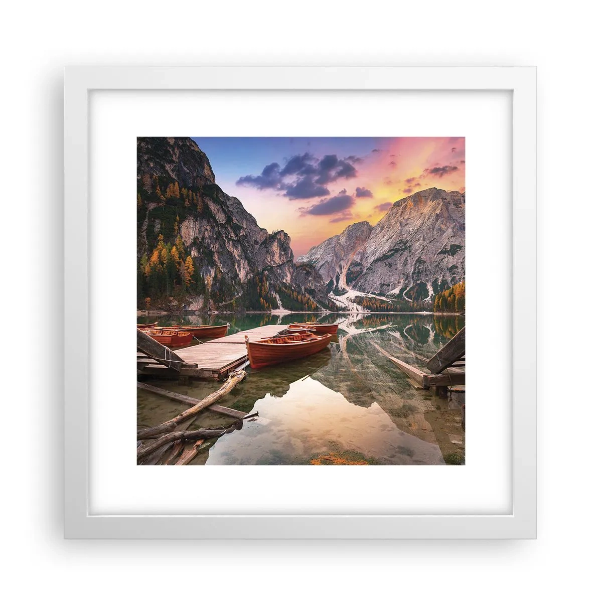 Poster in einem weißen Rahmen - Versprechen des Tages - 30x30 cm