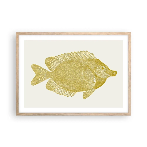 Poster in einem Rahmen aus heller Eiche - Fisch und das war’s - 70x50 cm