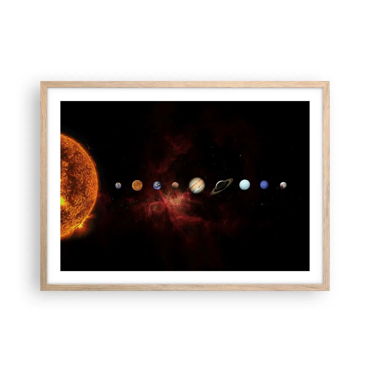 Poster in einem Rahmen aus heller Eiche - Unsere Nachbarschaft - 70x50 cm