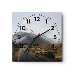 Wanduhr - Glasuhr - Der Weg ins Herz der Berge - 30x30 cm