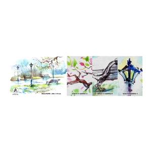 Fototapeten Muster Premium Sand - Der Zauber der Stille des Parks - Landschaft, Park, Parkgasse - 100x30 cm