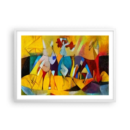 Poster in einem weißen Rahmen - Sonne - Leben - Freude - 70x50 cm