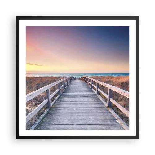 Poster in einem schwarzem Rahmen - Baltische Abend-Aurora - 60x60 cm