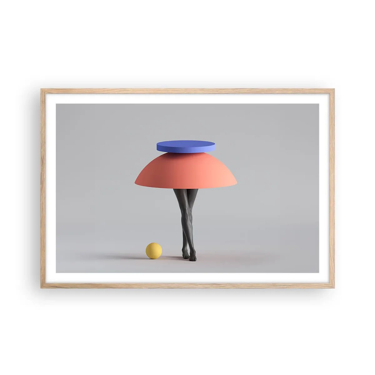 Poster in einem Rahmen aus heller Eiche - Surrealistische Komposition - 91x61 cm