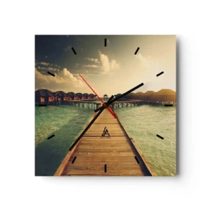 Wanduhr - Glasuhr - Eine herzliche Einladung - 40x40 cm