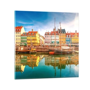 Glasbild - Bild auf glas - Glatt wie ein Spiegel über dem Wasser - 70x70 cm