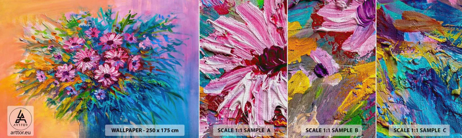 Fototapeten Muster Premium Canvas - Lebensenergie - Blumen, Blumenstrauß, Garten - 100x30 cm