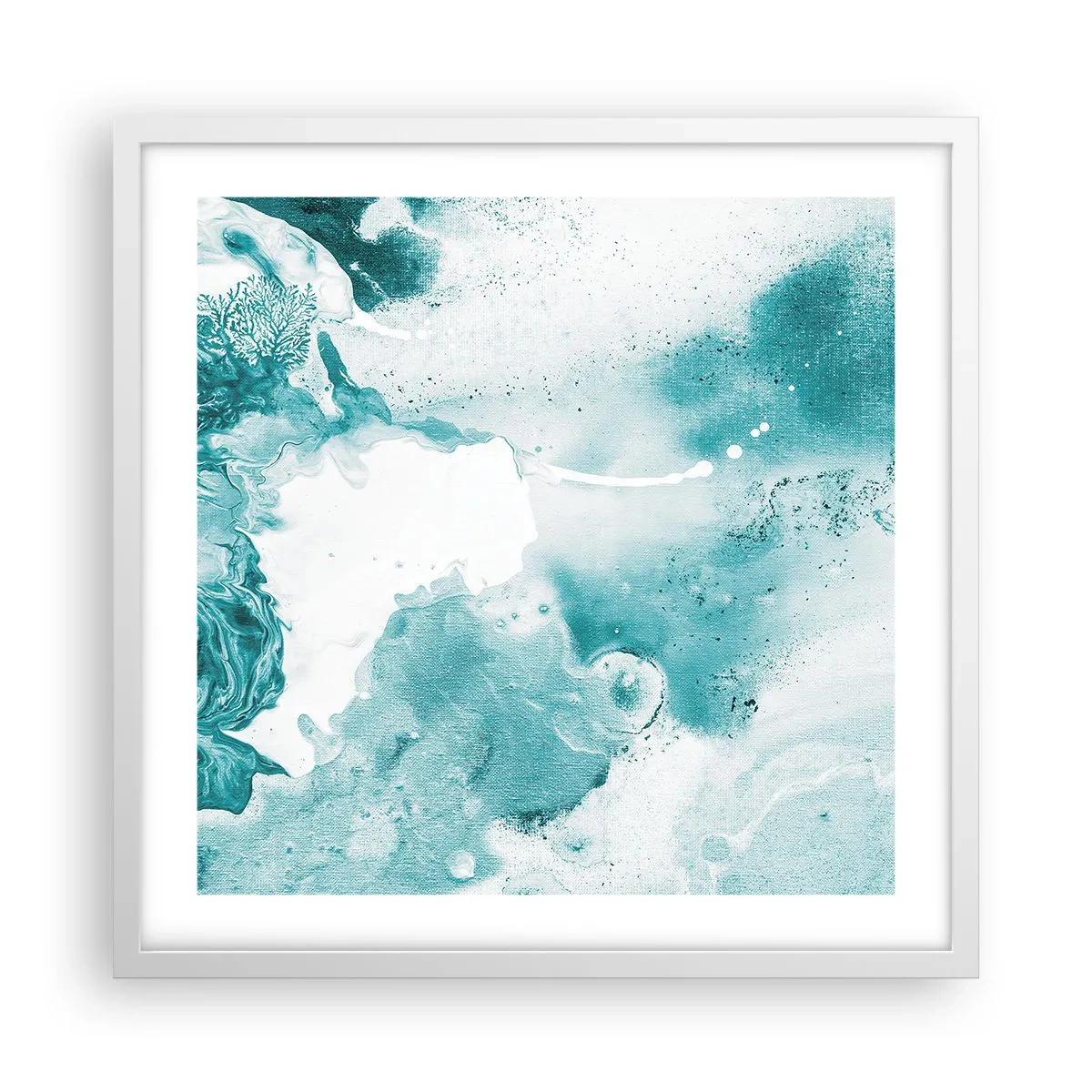 Poster in einem weißen Rahmen - Morast von Blau - 50x50 cm