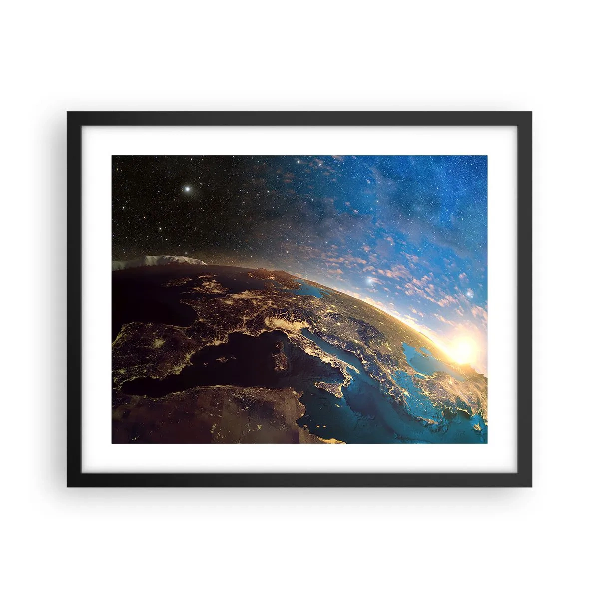 Poster in einem schwarzem Rahmen - Schauen wir uns aus der Ferne an - 50x40 cm