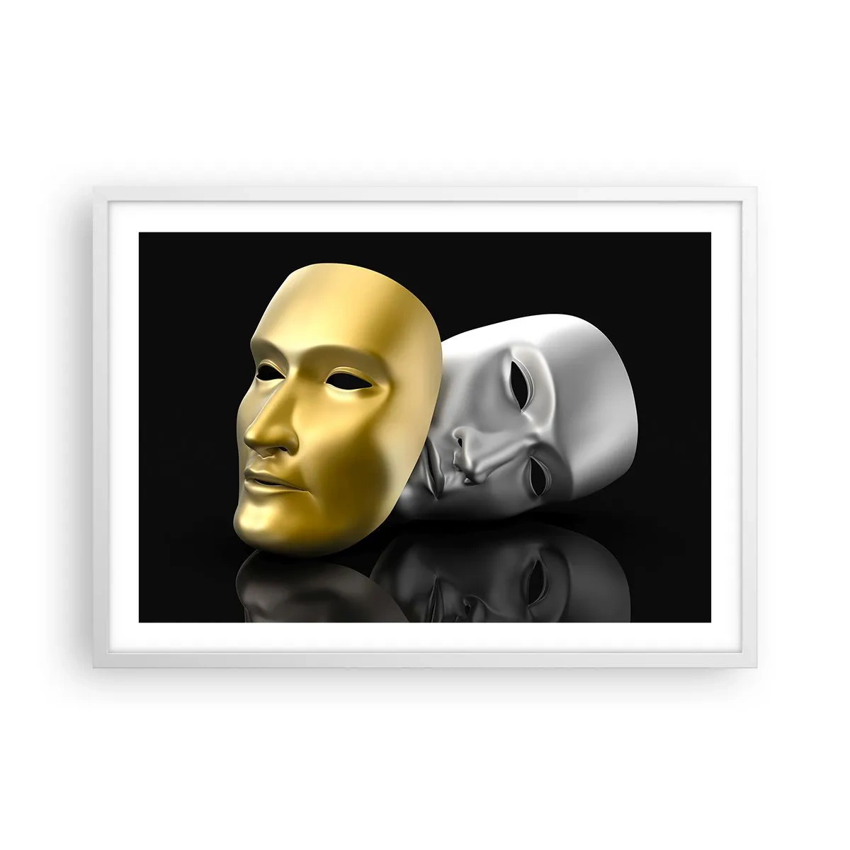 Poster in einem weißen Rahmen - Das Leben ist wie ein Theater - 70x50 cm