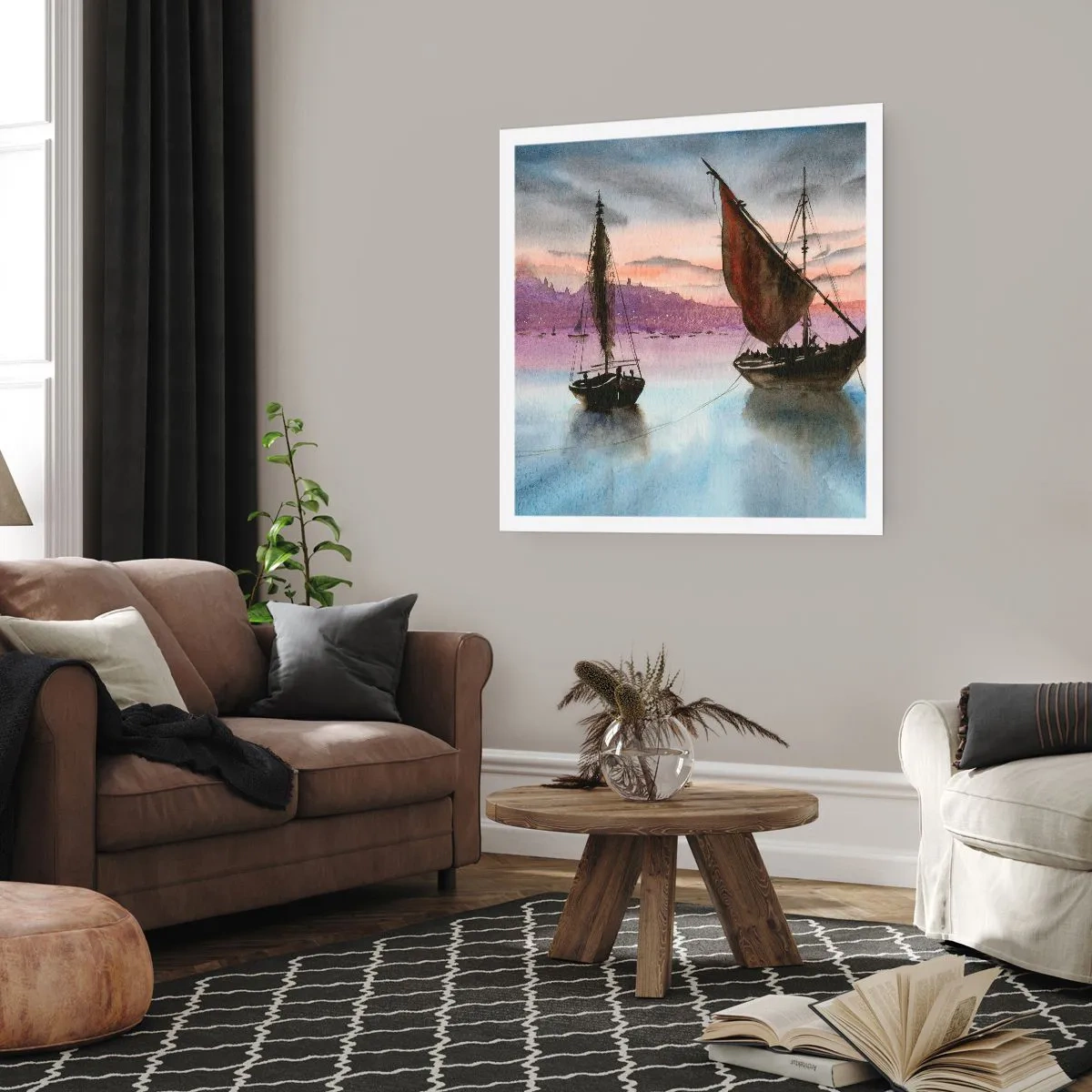 Poster - Abend am Hafen - 30x30 cm