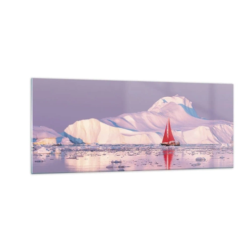 Glasbild - Bild auf glas - Die Hitze des Segels, die Kälte des Eises - 100x40 cm