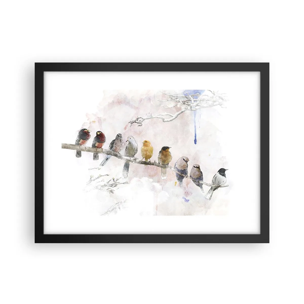 Poster in einem schwarzem Rahmen - Geflügeltes Treffen - 40x30 cm