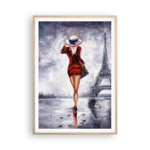 Poster in einem Rahmen aus heller Eiche - Pariser Symbole - 70x100 cm