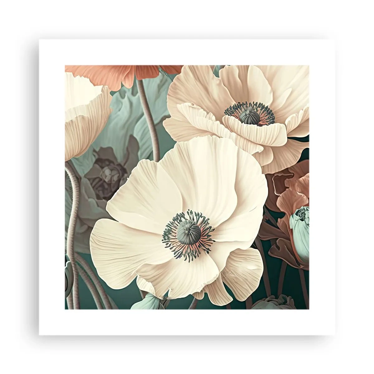 Poster - Flüstern von Mohnblumen - 40x40 cm