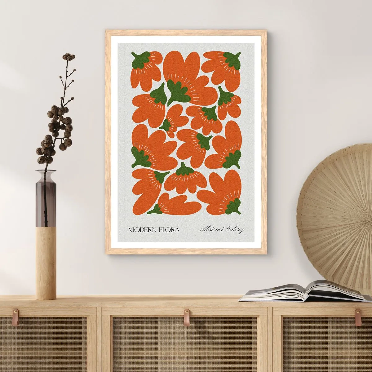 Poster in einem Rahmen aus heller Eiche - Aus dem Leben der Blumen - 70x100 cm