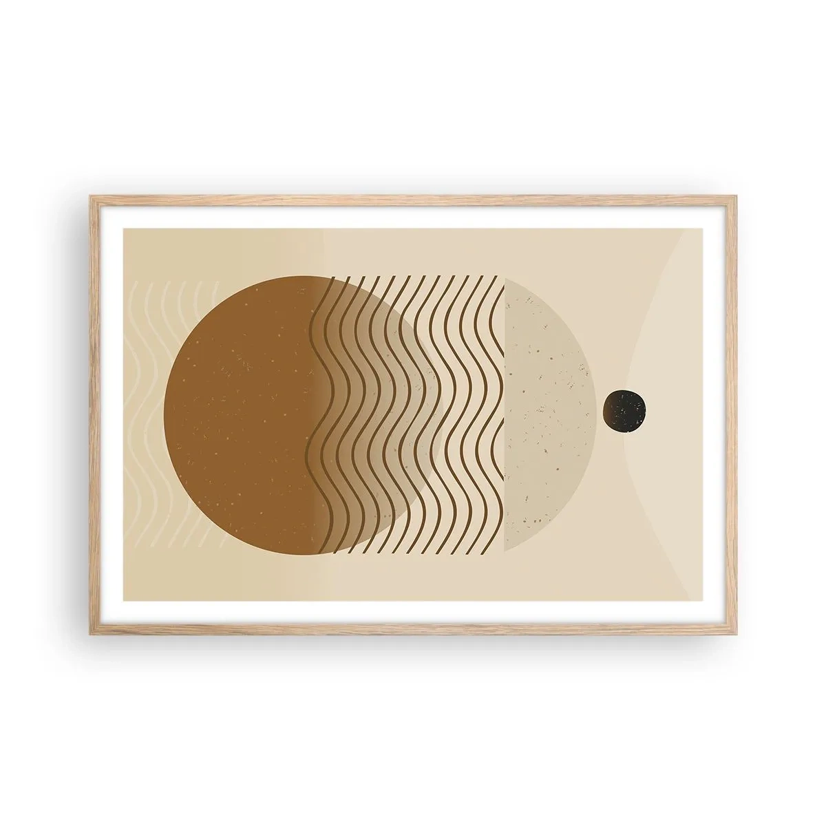 Poster in einem Rahmen aus heller Eiche - Zur Entstehung geometrischer Figuren - 91x61 cm