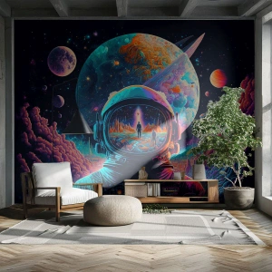 Maßgeschneiderte Fototapete Premium Sand - Philosophen haben nicht davon geträumt - Astronaut, Futuristisch, Kosmos