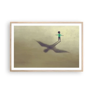 Poster in einem Rahmen aus heller Eiche - Der Held der Zukunft - 91x61 cm