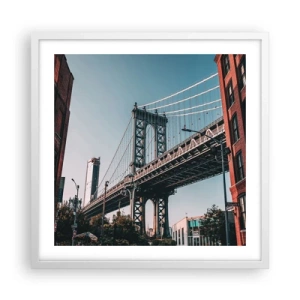 Poster in einem weißen Rahmen - Über den Wellen der Stadt - 50x50 cm