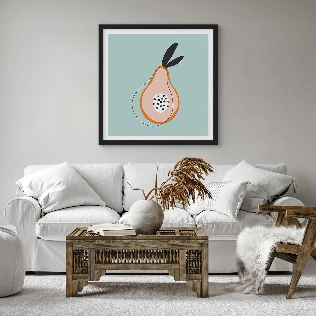 Poster in einem schwarzem Rahmen - Durchdringe die Natur der Dinge - 30x30 cm