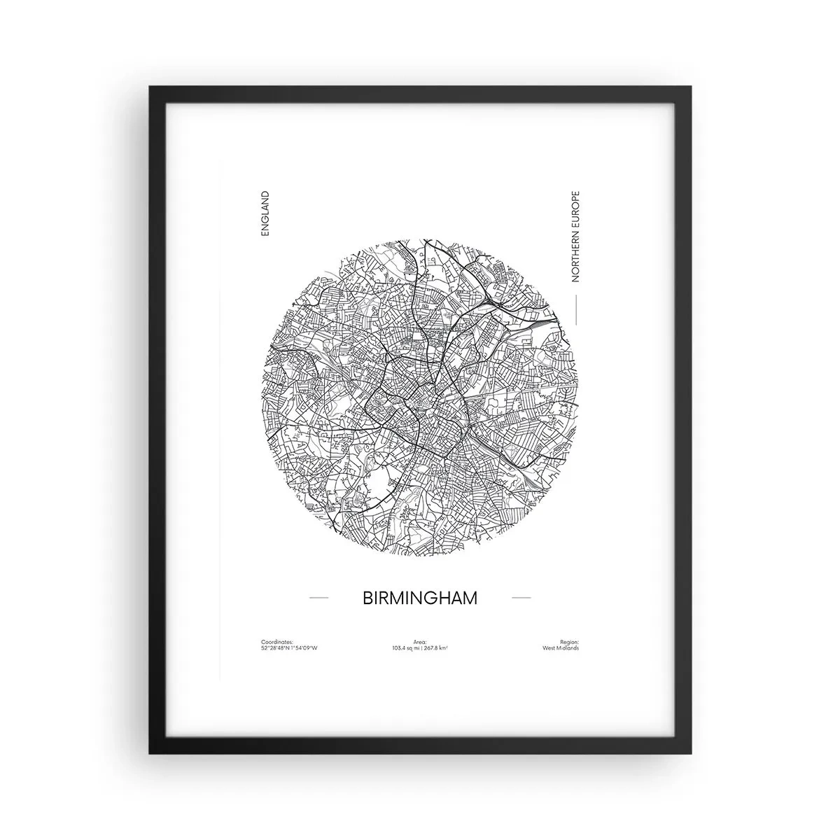 Poster in einem schwarzem Rahmen - Anatomie von Birmingham - 40x50 cm
