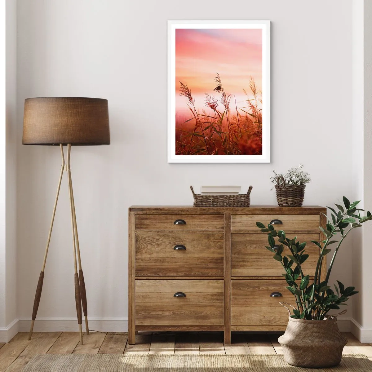Poster in einem weißen Rahmen - Drachen, Löwenzahn, Wind - 50x70 cm