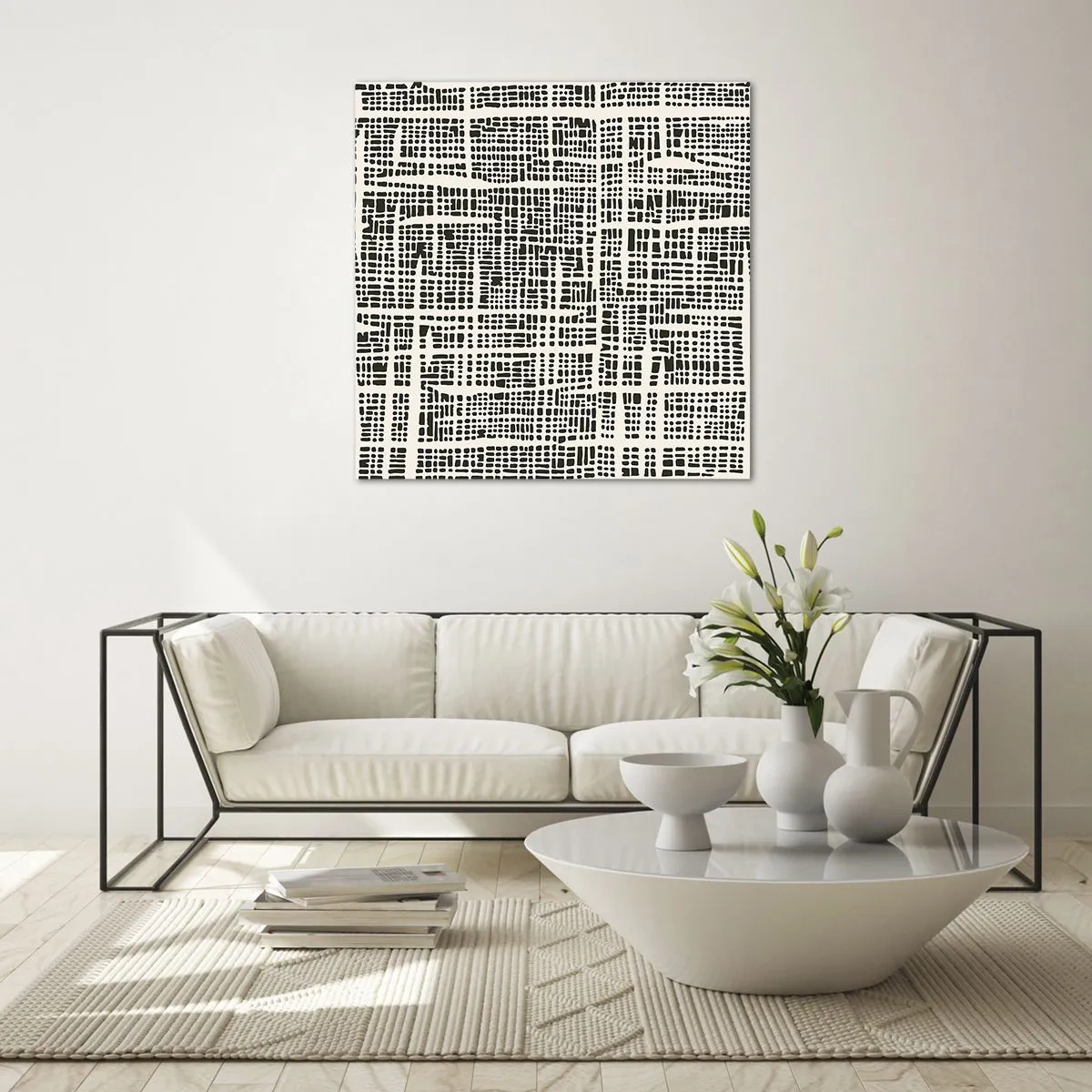 Glasbild - Bild auf glas - Gewebte Komposition - 70x70 cm