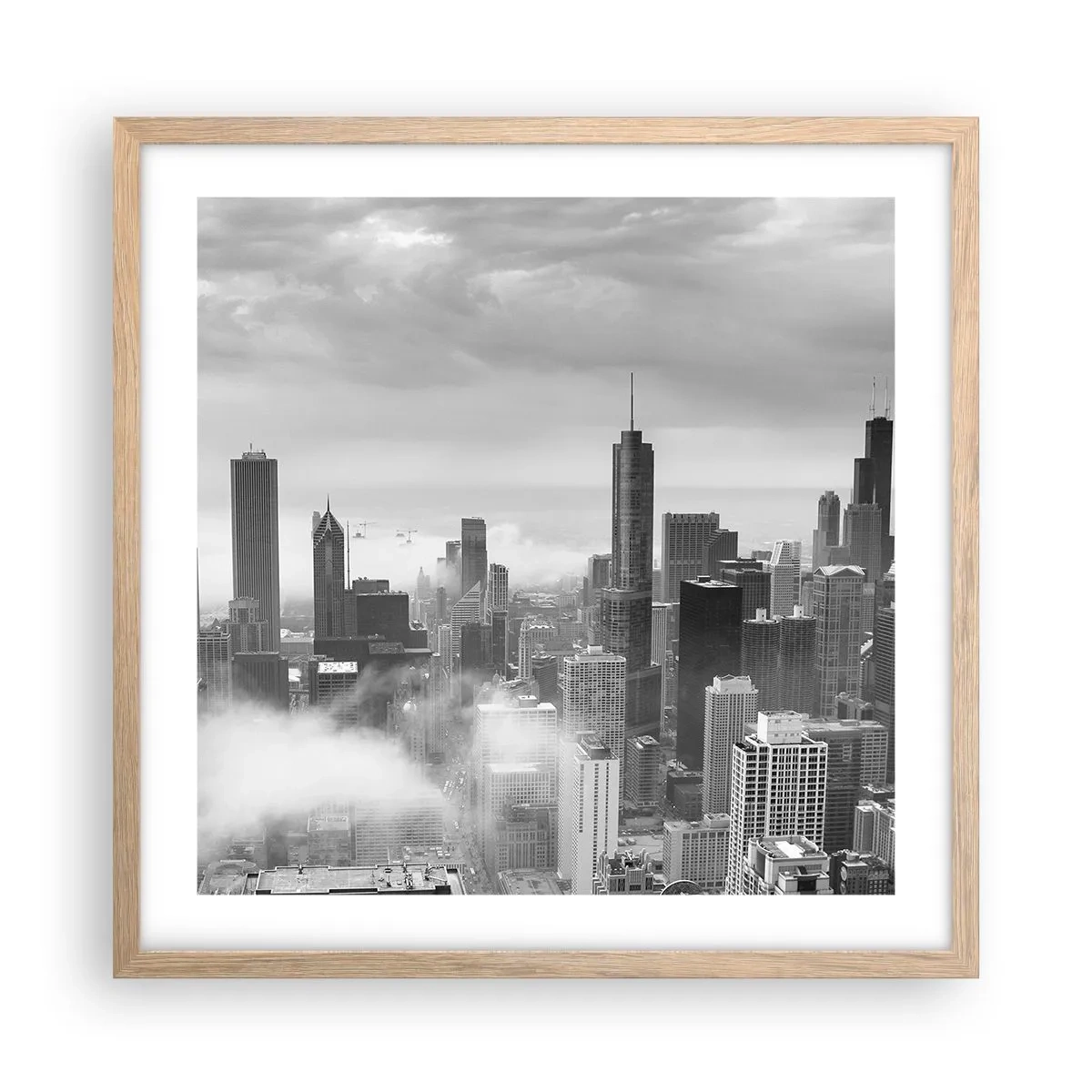 Poster in einem Rahmen aus heller Eiche - Amerikanische Landschaft - 50x50 cm
