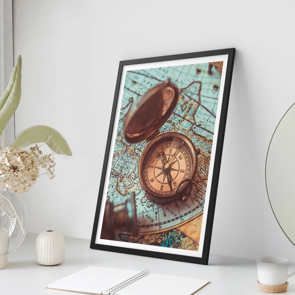 Poster in einem schwarzem Rahmen - Für den Abenteurer - 70x100 cm