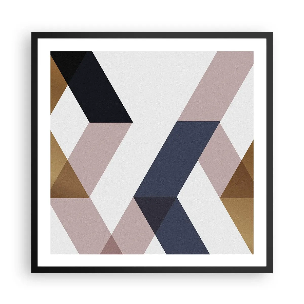 Poster in einem schwarzem Rahmen - Ebenen und Winkel - 60x60 cm