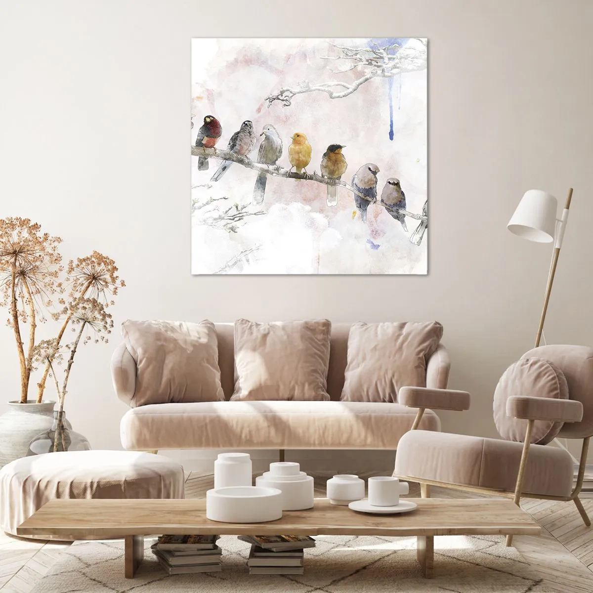 Bild auf Leinwand - Leinwandbild - Geflügeltes Treffen - 30x30 cm