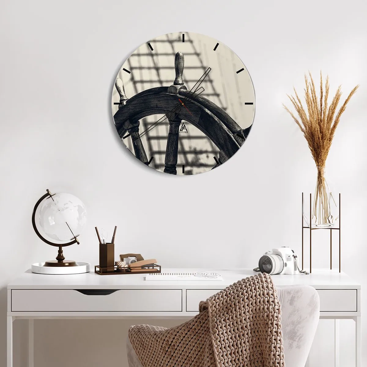 Wanduhr - Glasuhr - Meeresgeschichten - 30x30 cm